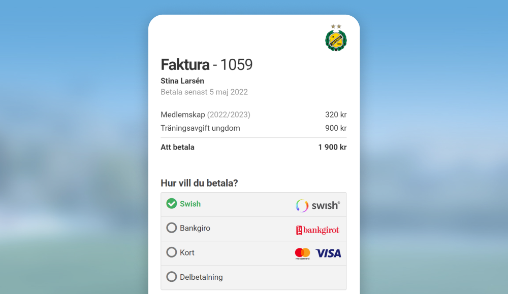 Fakturera medlemmar och sponsorer